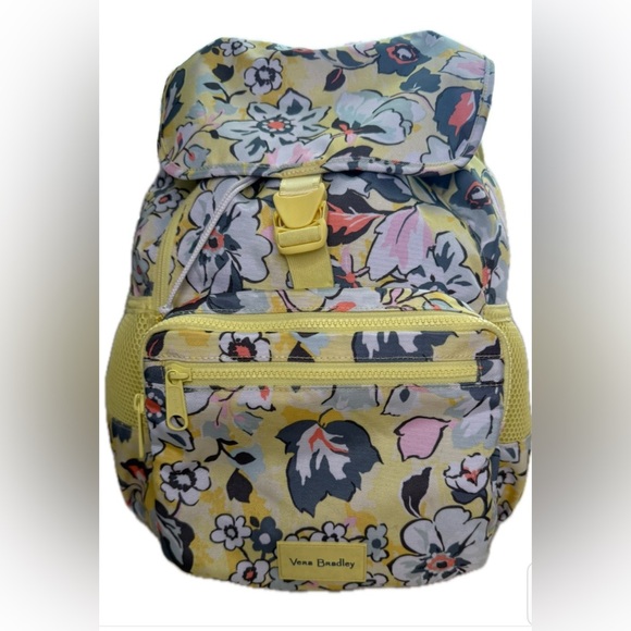 Vera Bradley Yellow Floral Backpack - Picture 1 of 13